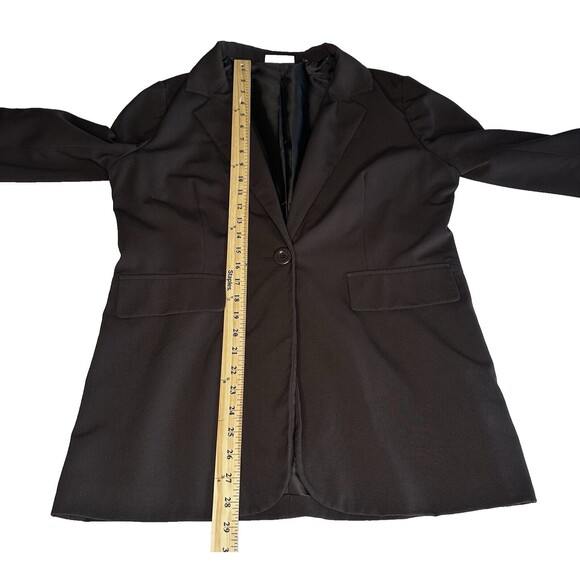 Susan Graver One Button Smart Ponte Knit Blazer Jacket Brown Work Casual Size S - Picture 7 of 9